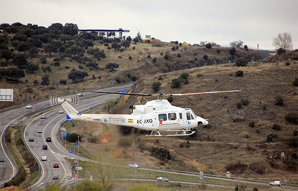 Helicóptero del SUMMA en Venturada